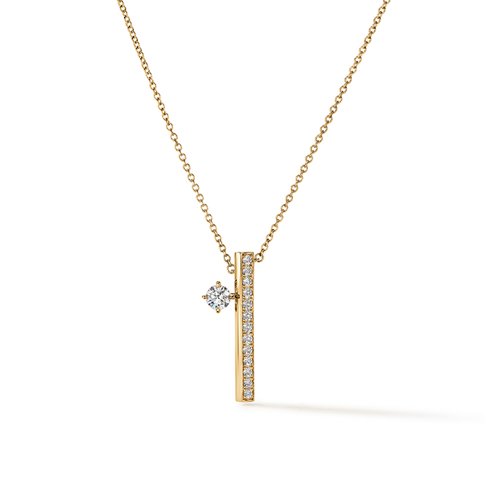 Barre Floating Single Diamond Pave Pendant Necklace