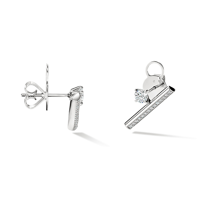 Barre Floating Single Diamond Pave Climber Earrings